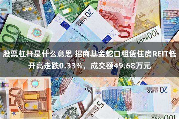 股票杠杆是什么意思 招商基金蛇口租赁住房REIT低开高走跌0.33%，成交额49.68万元