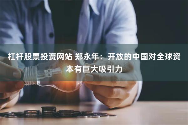 杠杆股票投资网站 郑永年：开放的中国对全球资本有巨大吸引力