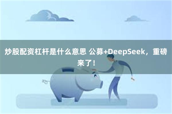 炒股配资杠杆是什么意思 公募+DeepSeek，重磅来了！